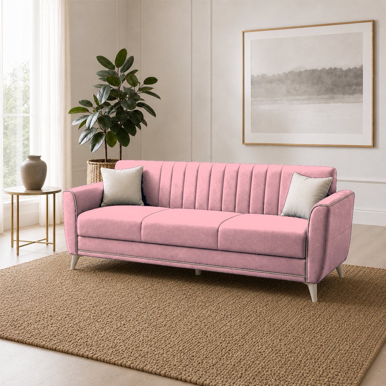 Treat 3+2+1 Sofa Set, 3 seater, pink, room view