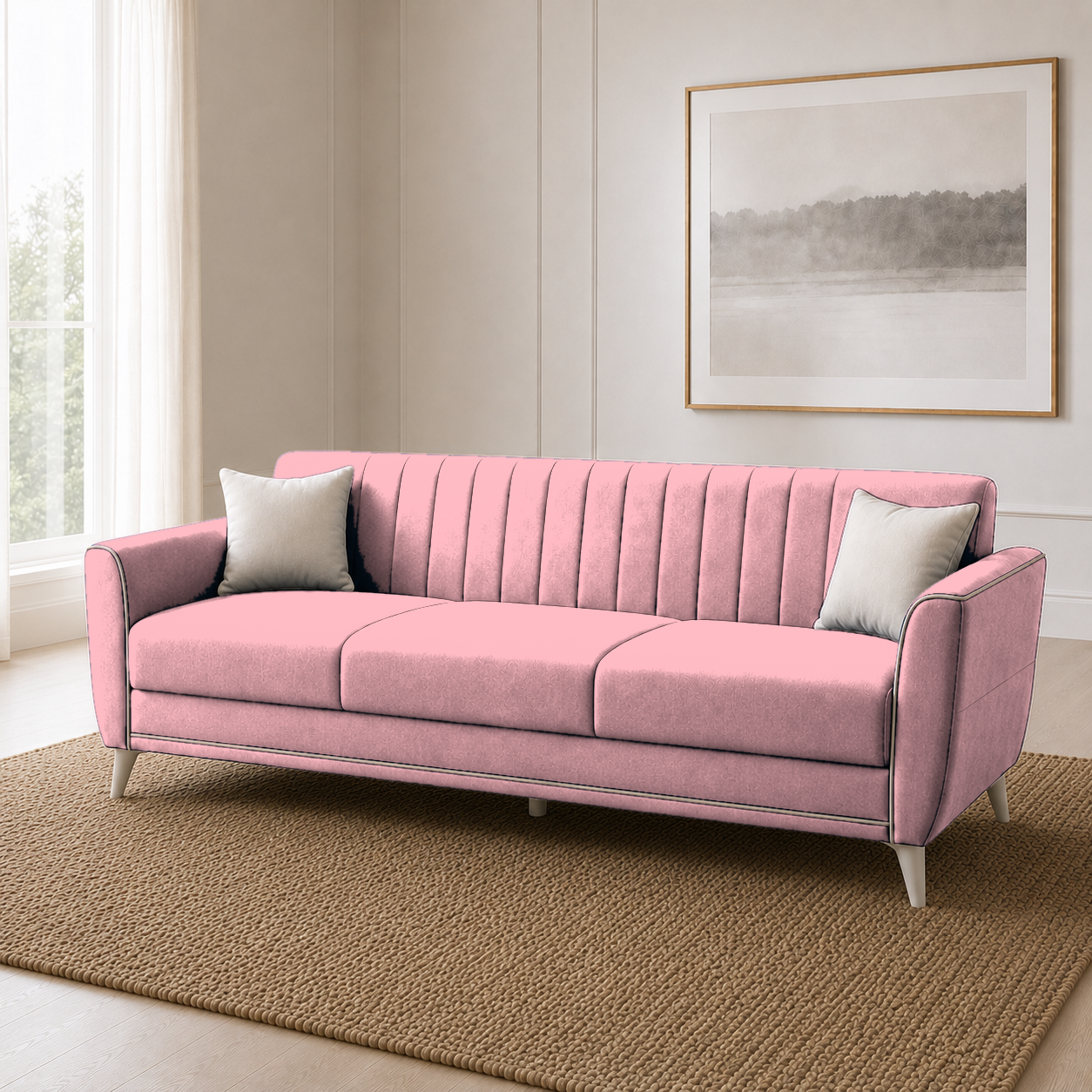 Treat 3+2+1 Sofa Set, 3 seater, pink, detail view