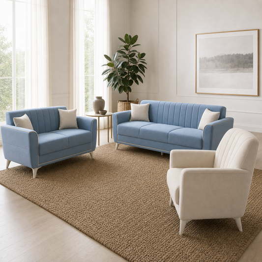 Treat - 3+2+1 Sofa Set, alternate room angle of the complete 3+2+1 sofa set