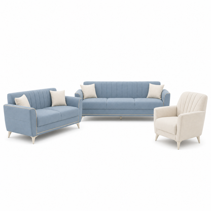Treat - 3+2+1 Sofa Set, complete 3+2+1 sofa set front studio view