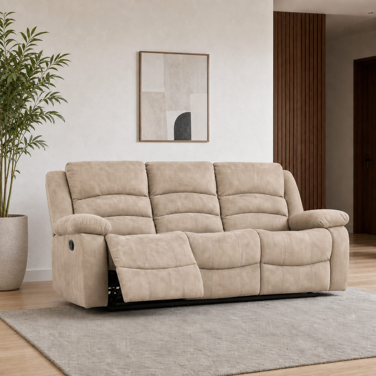 Tundra Recliner 3 seater beige 01 main