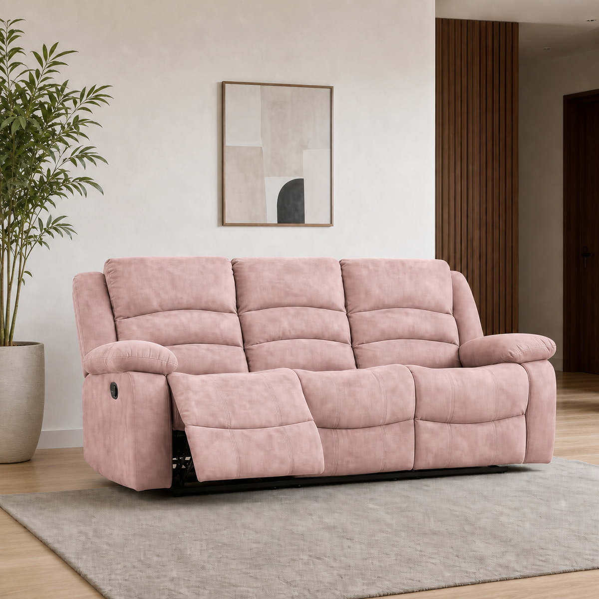 Tundra Recliner 3 seater pink 01 main