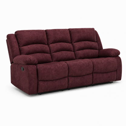 Tundra Recliner 3 seater red 02 white