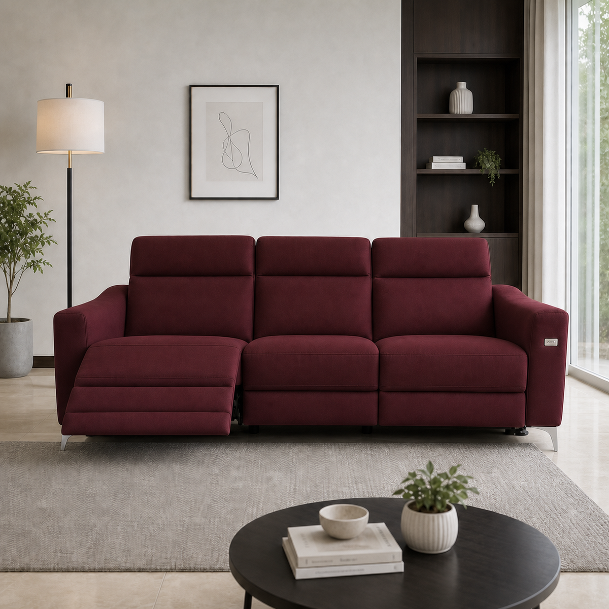 Twilight Recliner 3 seater red 01 main