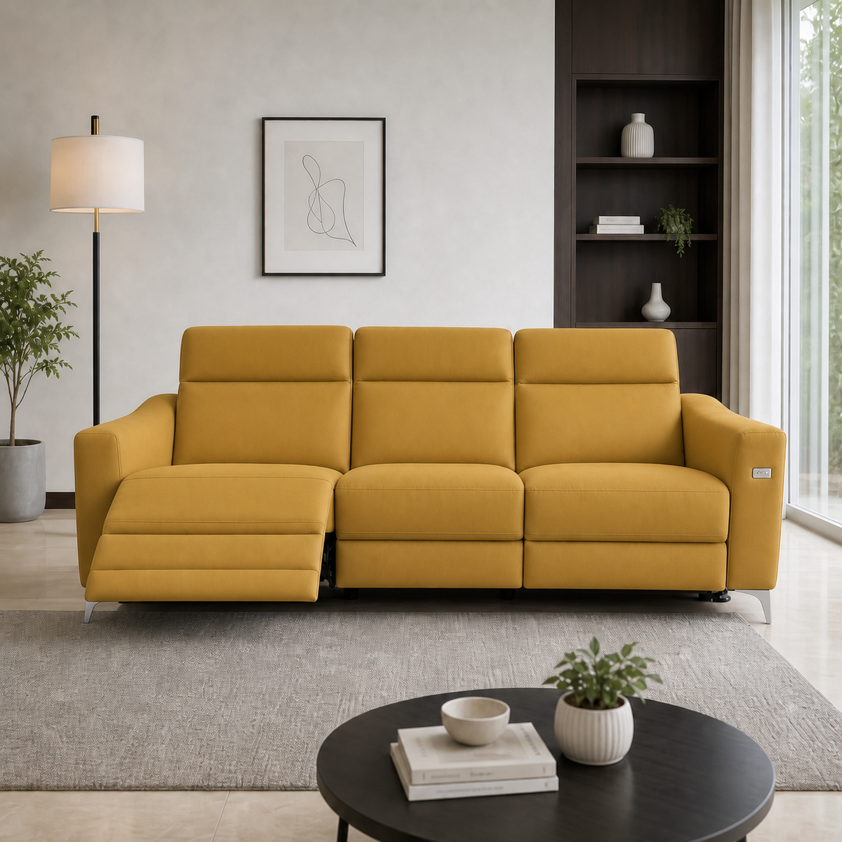 Twilight Recliner 3 seater yellow 01 main