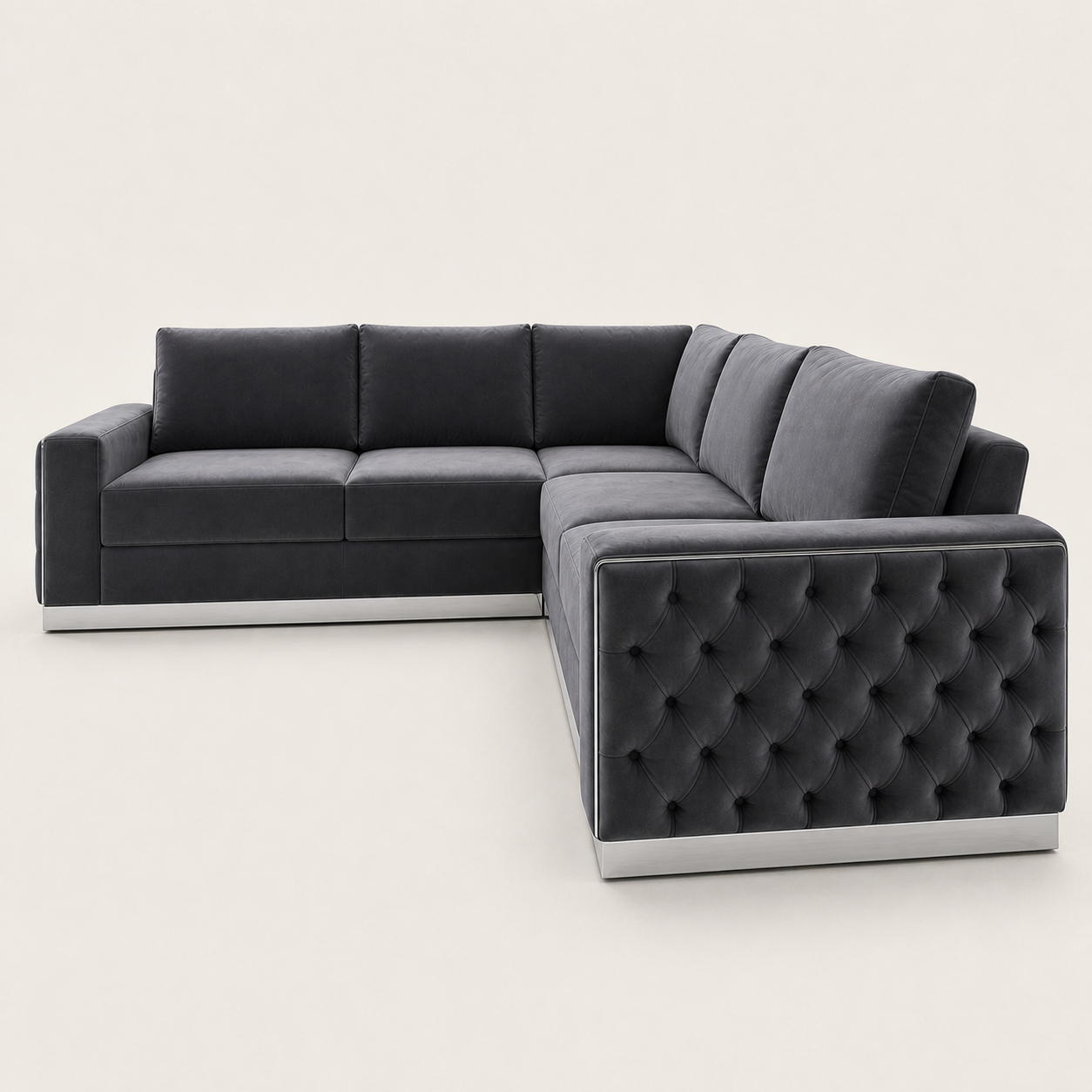 Ultra - L shape sectional sofa, sectional sofa end-profile studio view