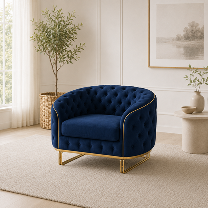 Umber 3+2+1 Sofa Set, 1 seater, blue, room view