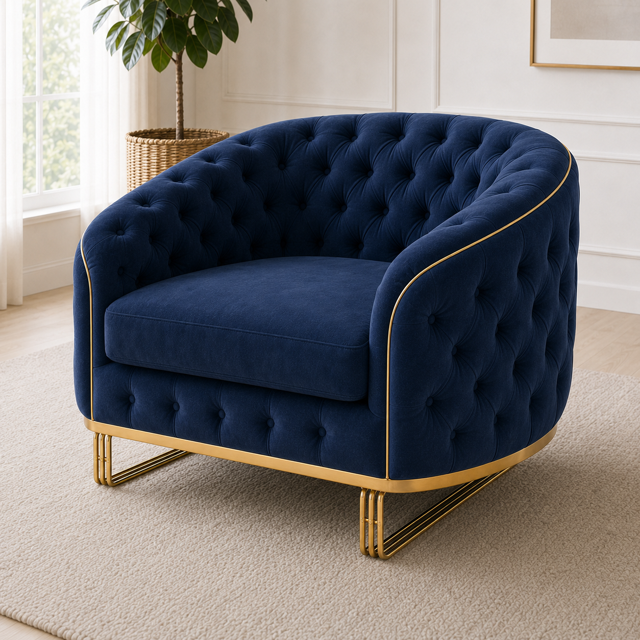 Umber 3+2+1 Sofa Set, 1 seater, blue, detail view