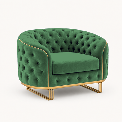 Umber 3+2+1 Sofa Set, 1 seater, green, studio view