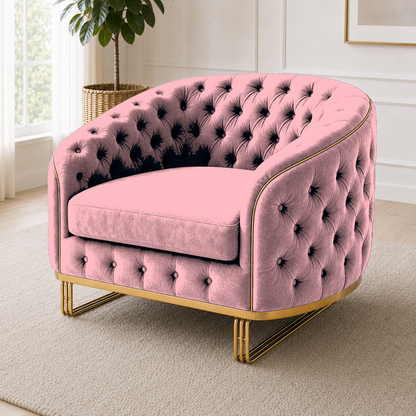 Umber 3+2+1 Sofa Set, 1 seater, pink, detail view
