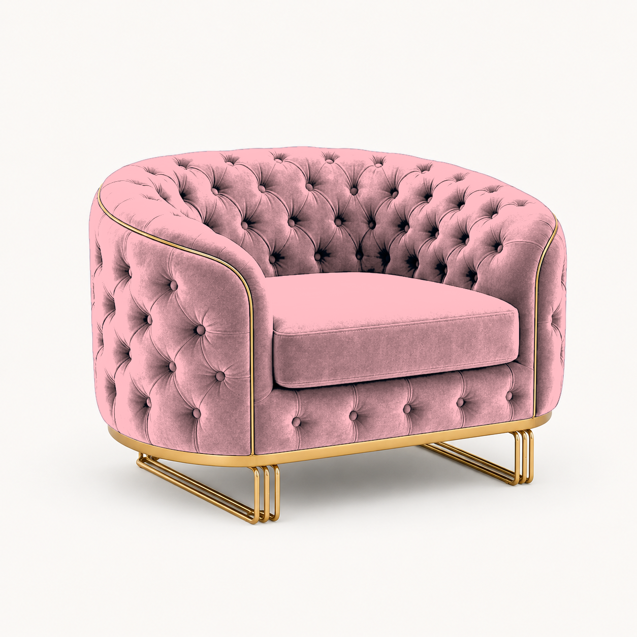 Umber 3+2+1 Sofa Set, 1 seater, pink, studio view