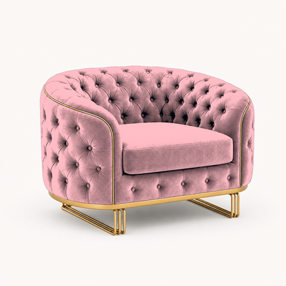 Umber 3+2+1 Sofa Set, 1 seater, pink, studio view