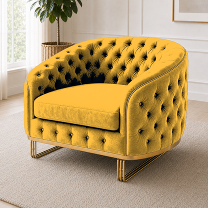 Umber 3+2+1 Sofa Set, 1 seater, yellow, detail view