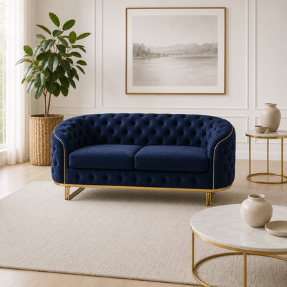 Umber 3+2+1 Sofa Set, 2 seater, blue, room view