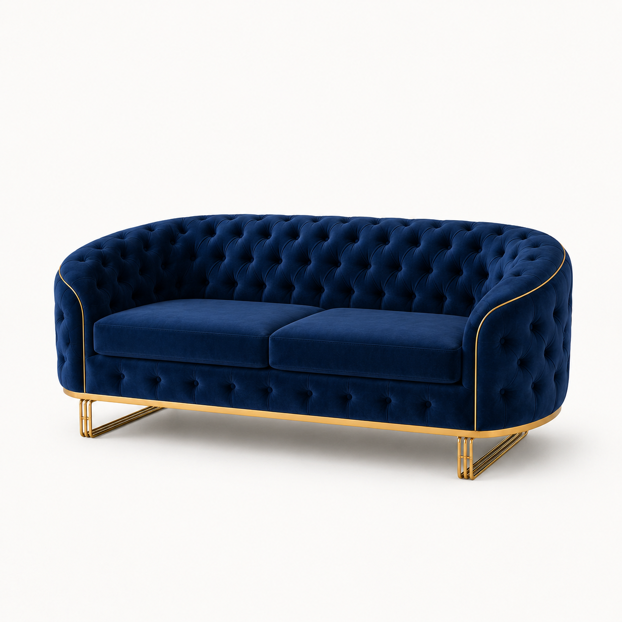 Umber 3+2+1 Sofa Set, 2 seater, blue, studio view