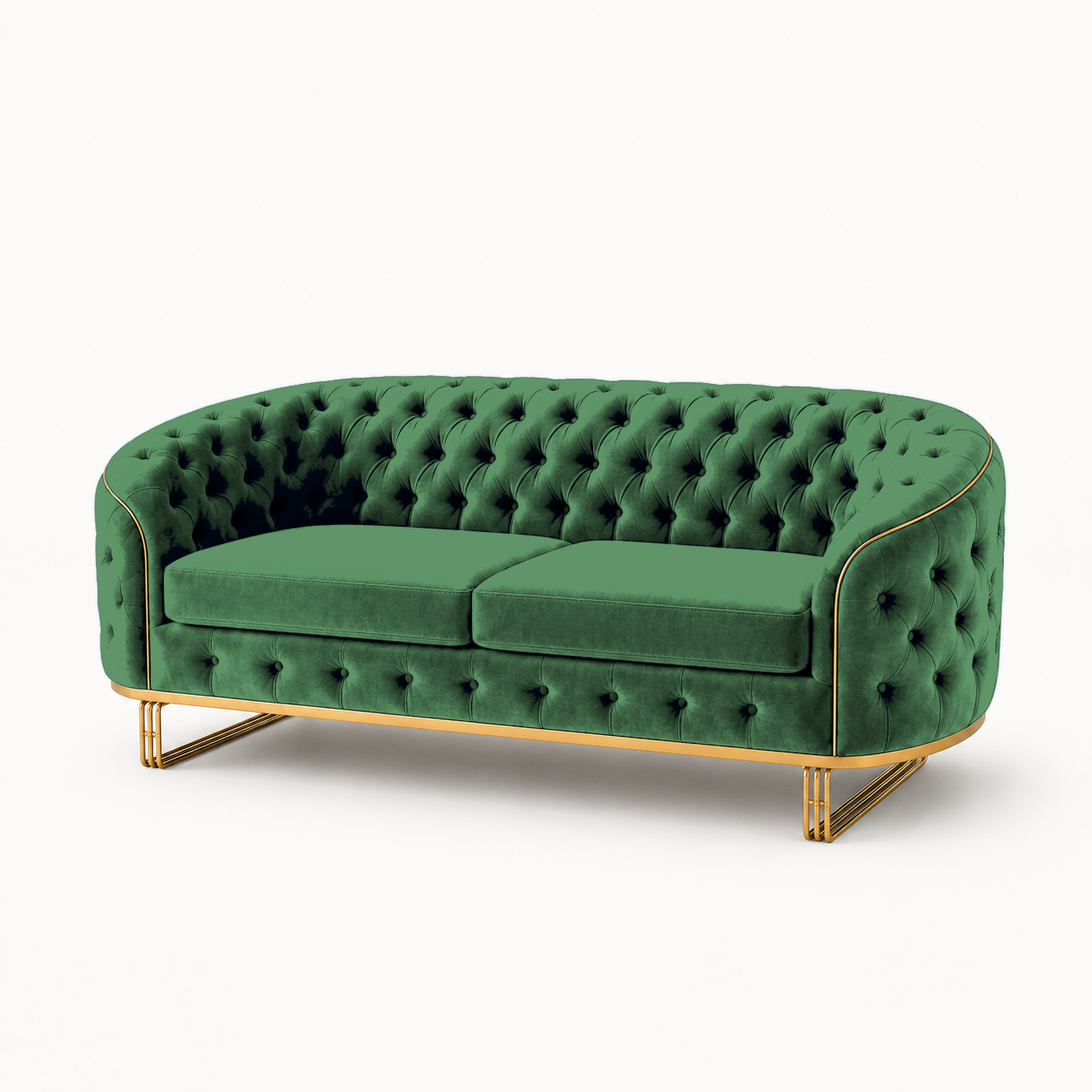 Umber 3+2+1 Sofa Set, 2 seater, green, studio view