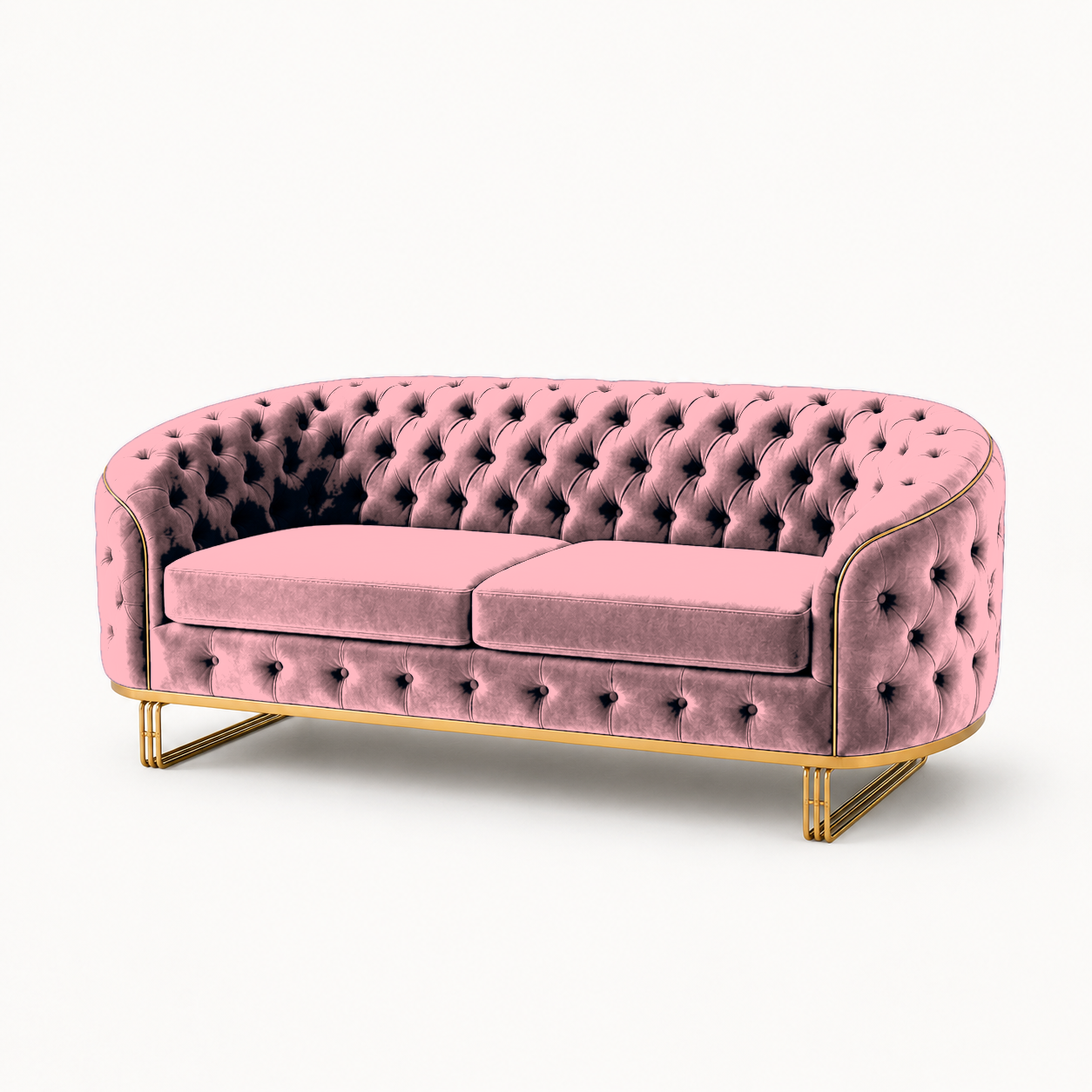 Umber 3+2+1 Sofa Set, 2 seater, pink, studio view