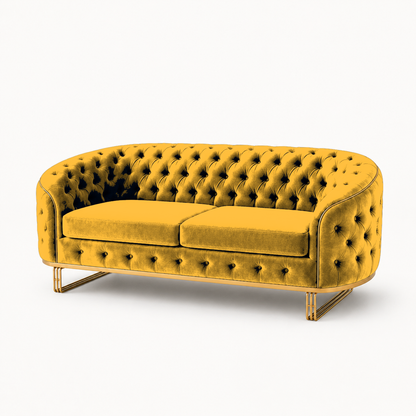 Umber 3+2+1 Sofa Set, 2 seater, yellow, studio view