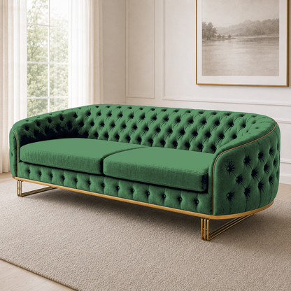 Umber 3+2+1 Sofa Set, 3 seater, green, detail view