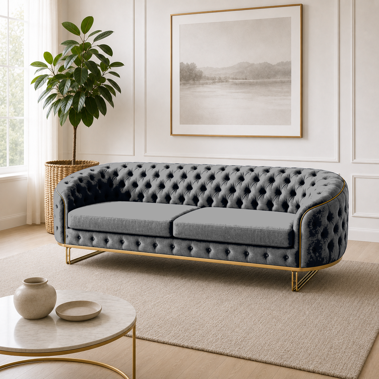 Umber 3+2+1 Sofa Set, 3 seater, grey, room view