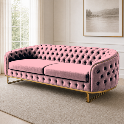 Umber 3+2+1 Sofa Set, 3 seater, pink, detail view