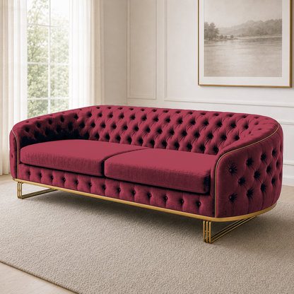 Umber 3+2+1 Sofa Set, 3 seater, red, detail view