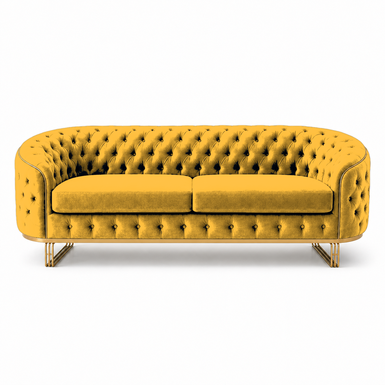 Umber 3+2+1 Sofa Set, 3 seater, yellow, studio view