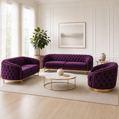 Umber - 3+2+1 Sofa Set, complete 3+2+1 sofa set in an editorial living room