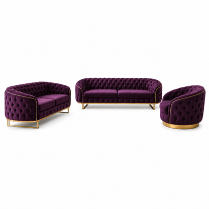 Umber - 3+2+1 Sofa Set, complete 3+2+1 sofa set front studio view
