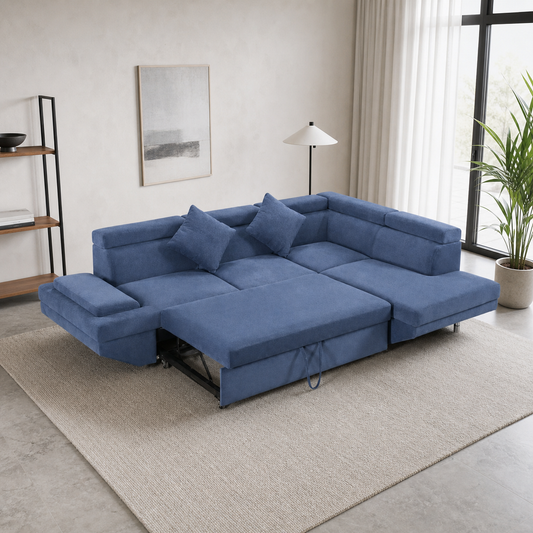 Umber - Sofa bed, source-proven open sofa-bed hero in a contemporary living room