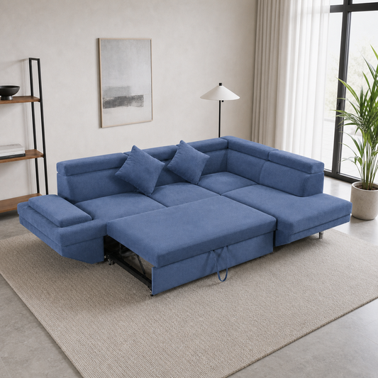 Umber - Sofa bed, alternate open sofa-bed view in the identical living room