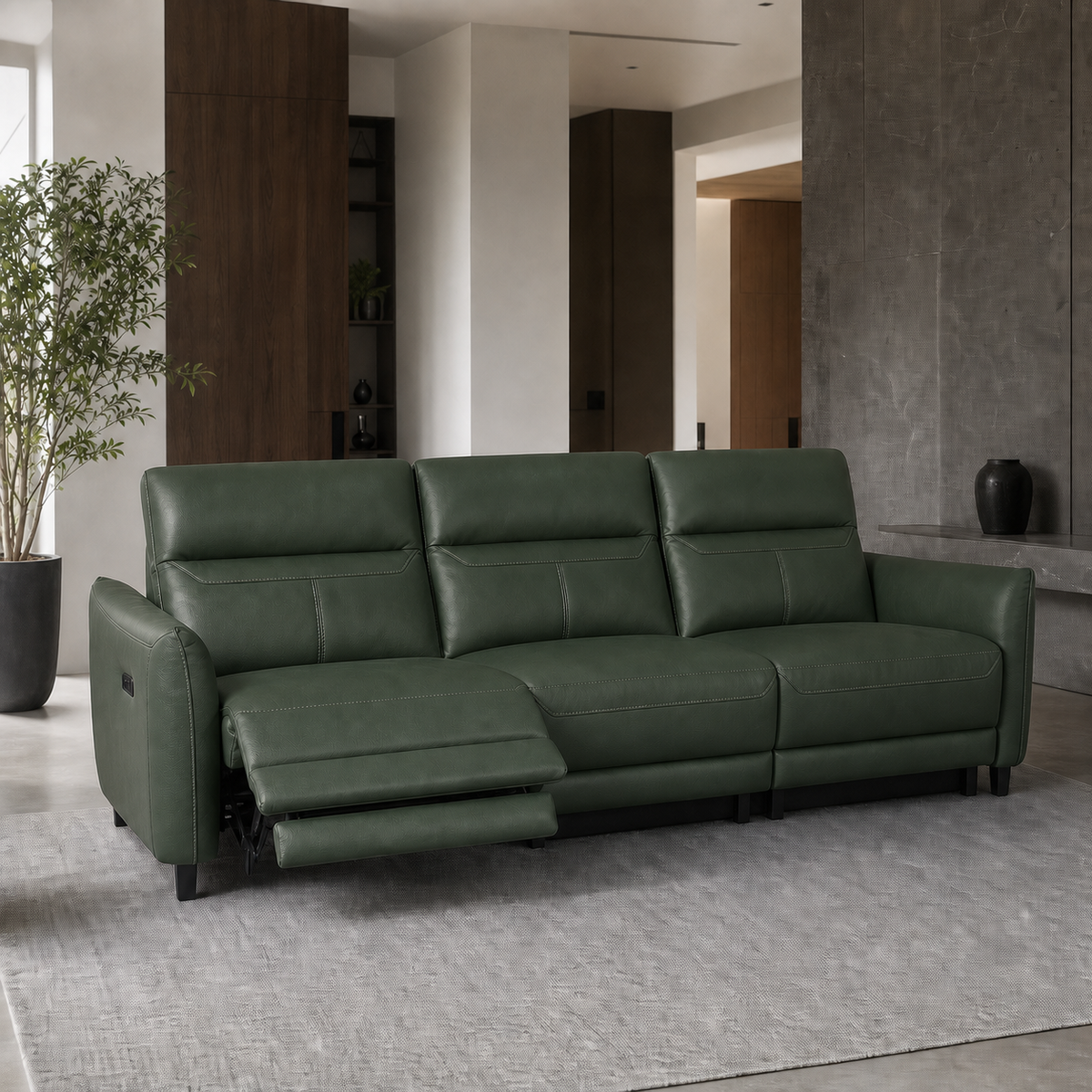 Unfurl Recliner 3 seater green 01 main