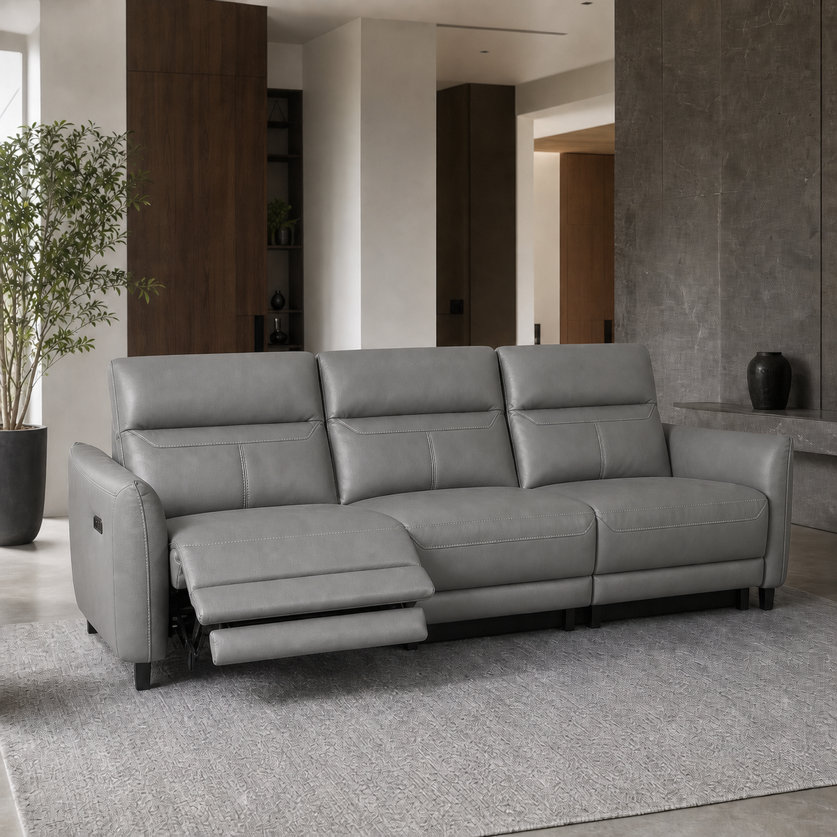 Unfurl Recliner 3 seater grey 01 main
