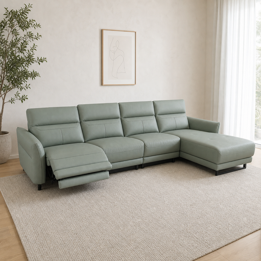 Unfurl Recliner complete configuration in an editorial living room