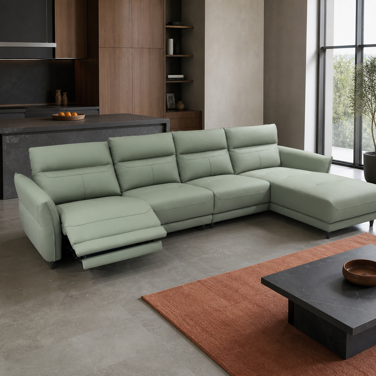 Unfurl Recliner complete configuration from an alternate angle