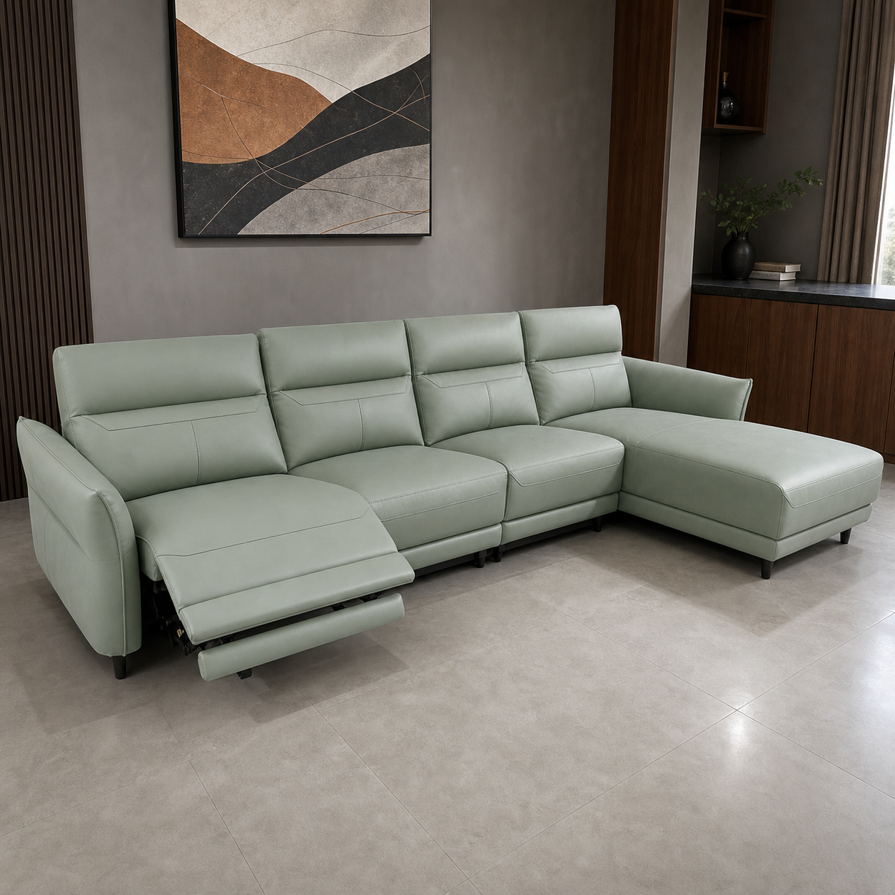 Unfurl Recliner upholstery and reclining detail