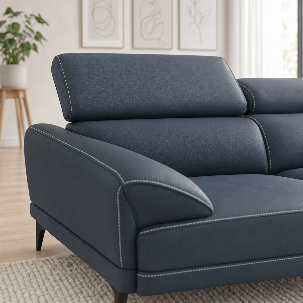 Close-up of the Unity - L shape sectional sofa's upholstery and details