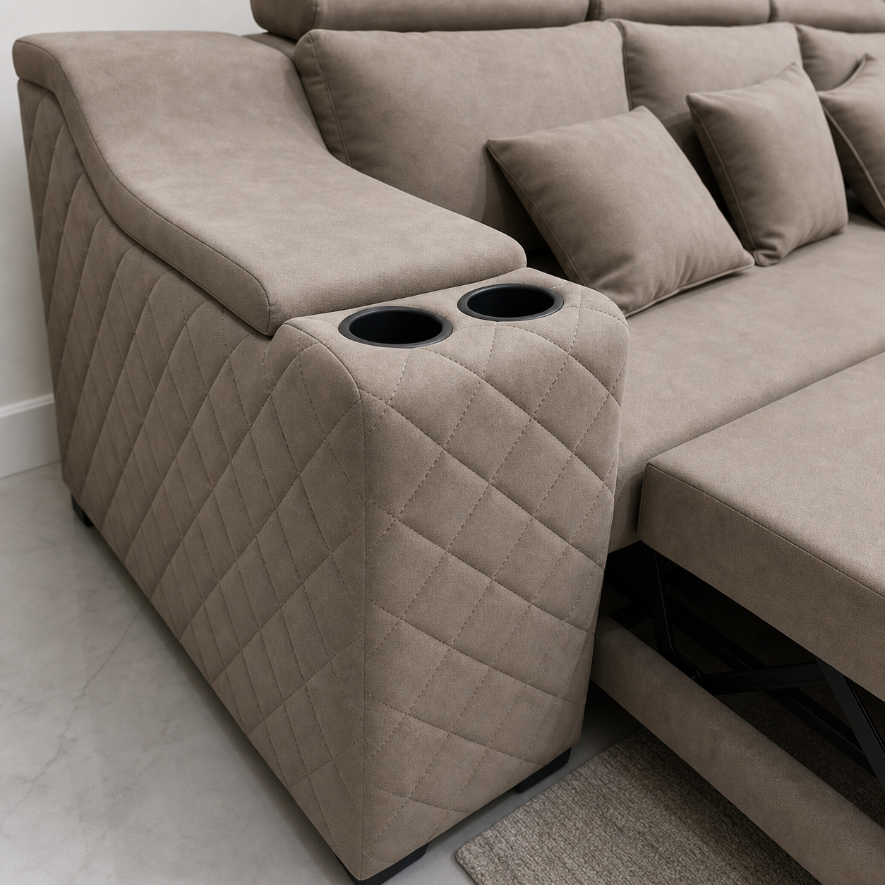 Urdan - Sofa bed, source-proven open-state construction detail
