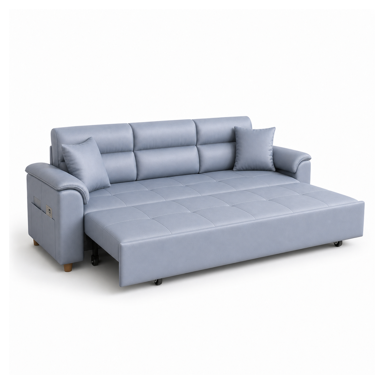 Urden - Sofa bed, fully open studio view on a pure-white background