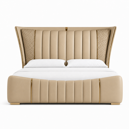 Ursa - Bed Beige plain white background view