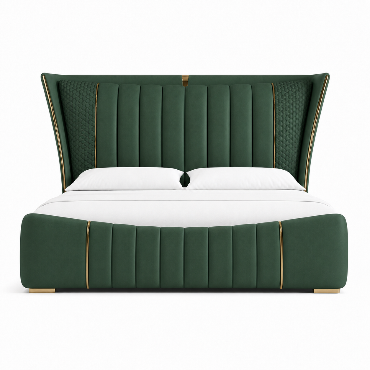 Ursa - Bed Green plain white background view