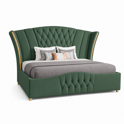 Vale - Bed Green plain white background view