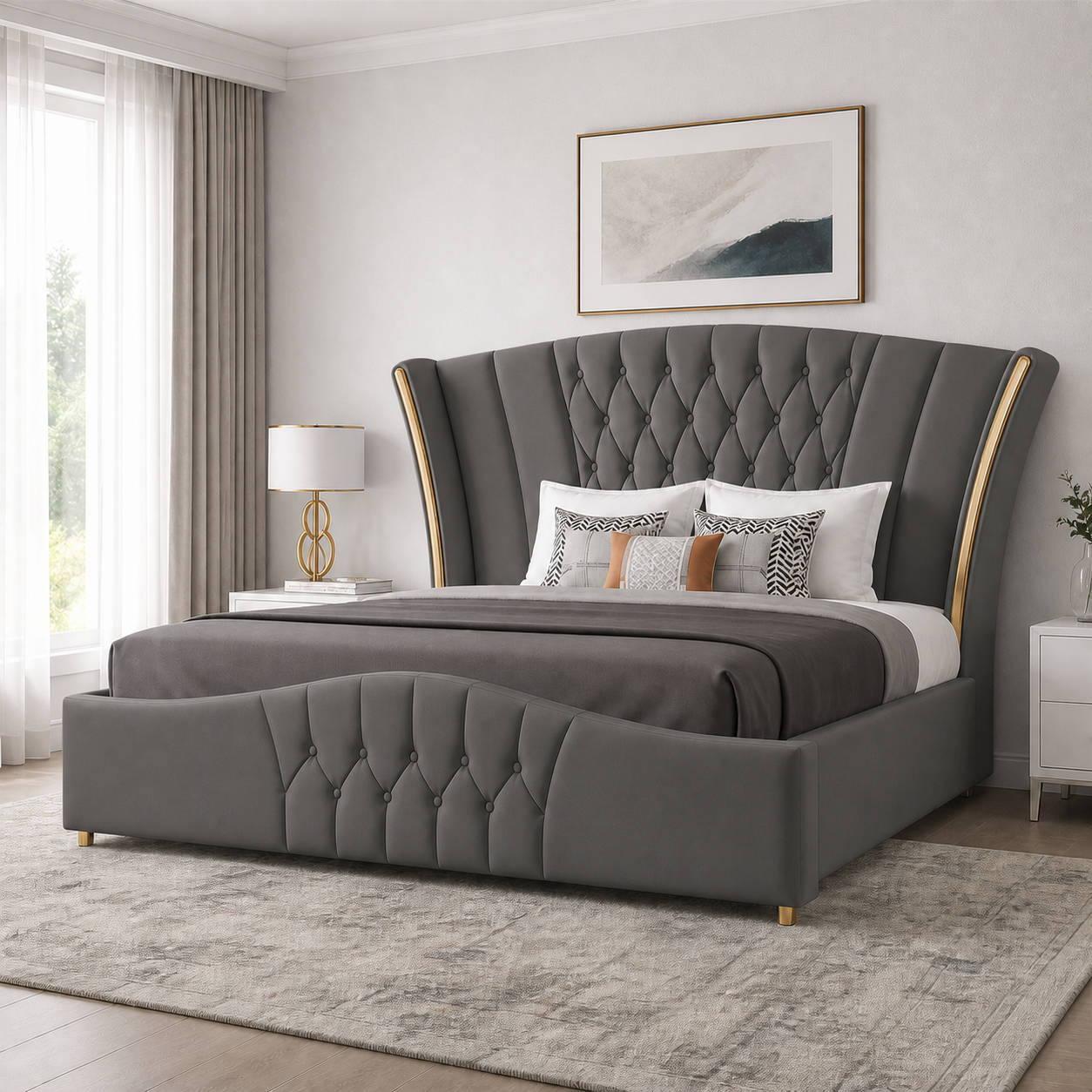 Vale - Bed Grey lifestyle view