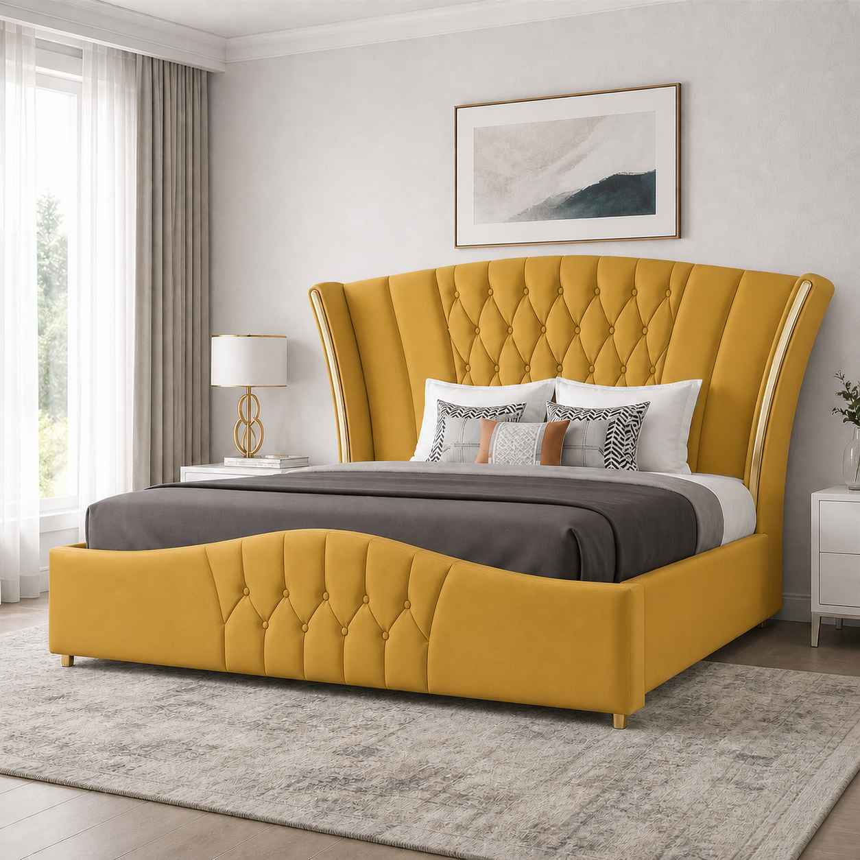 Vale - Bed Yellow lifestyle view