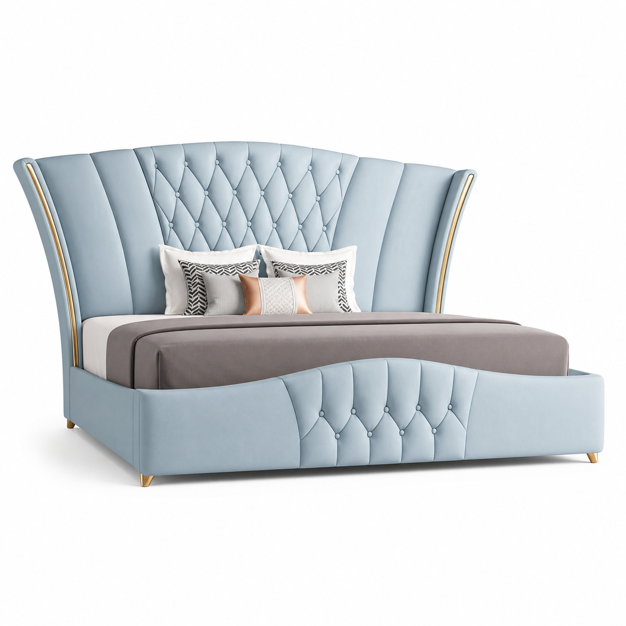 Vale - Bed, complete long-side studio bed view