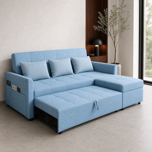 Verin - Sofa bed, alternate open sofa-bed view in the identical living room