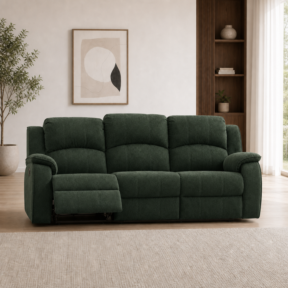 Verve Recliner 3 seater green 01 main