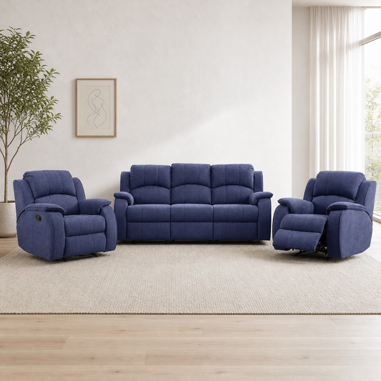 Verve Recliner complete configuration in an editorial living room
