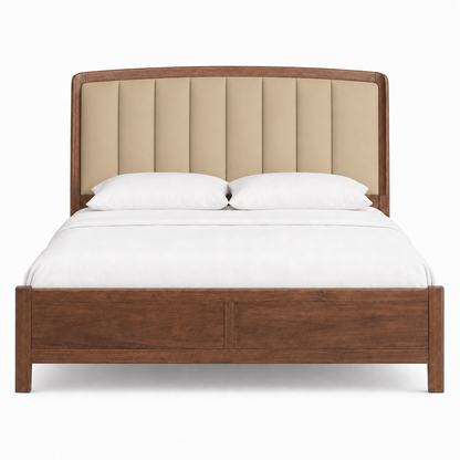 Vesta - Bed Beige plain white background view