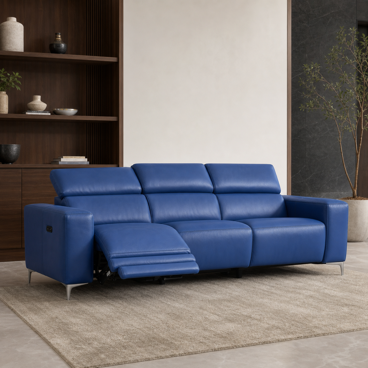 Vigor Recliner 3 seater blue 01 main